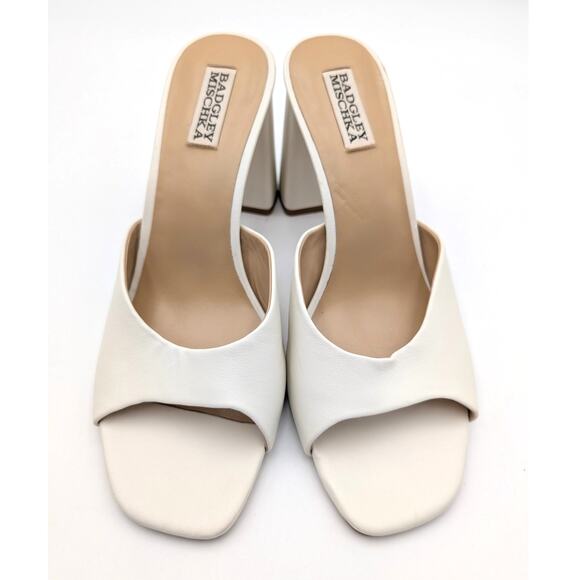 Badgley Mischka Cadence Heeled Slide Sandal Women's Soft White Size US8.5 EU39 - Picture 11 of 12